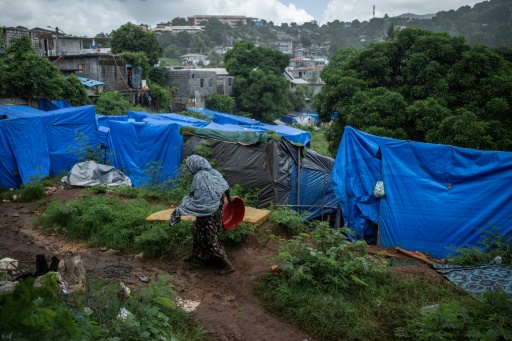 Un bidonville à Mamoudzou, sur l'île de Mayotte, en France, le 15 février 2024

